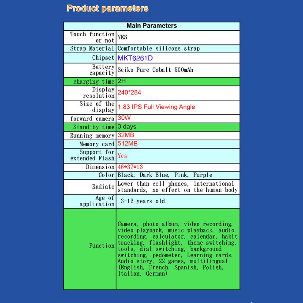 Детские игры, умные часы, камера, музыка, фонарик, шагомер, отслеживание привычек, детские умные часы для мальчиков и девочек, подарки