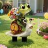 Garden Stake Cartoon Frog Stake, 2D Acrylic Cute Decoration, Waterproof Durable Outdoor Yard Art for Lawn Flower Bed Planter Decor Ornament