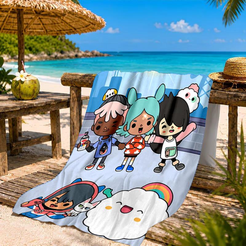 Vibrant World Of Toca Life Beach Towel, Quick-drying, Easy to Care for, Suitable for Both Fitness and Beach Vacations,Sports Essential