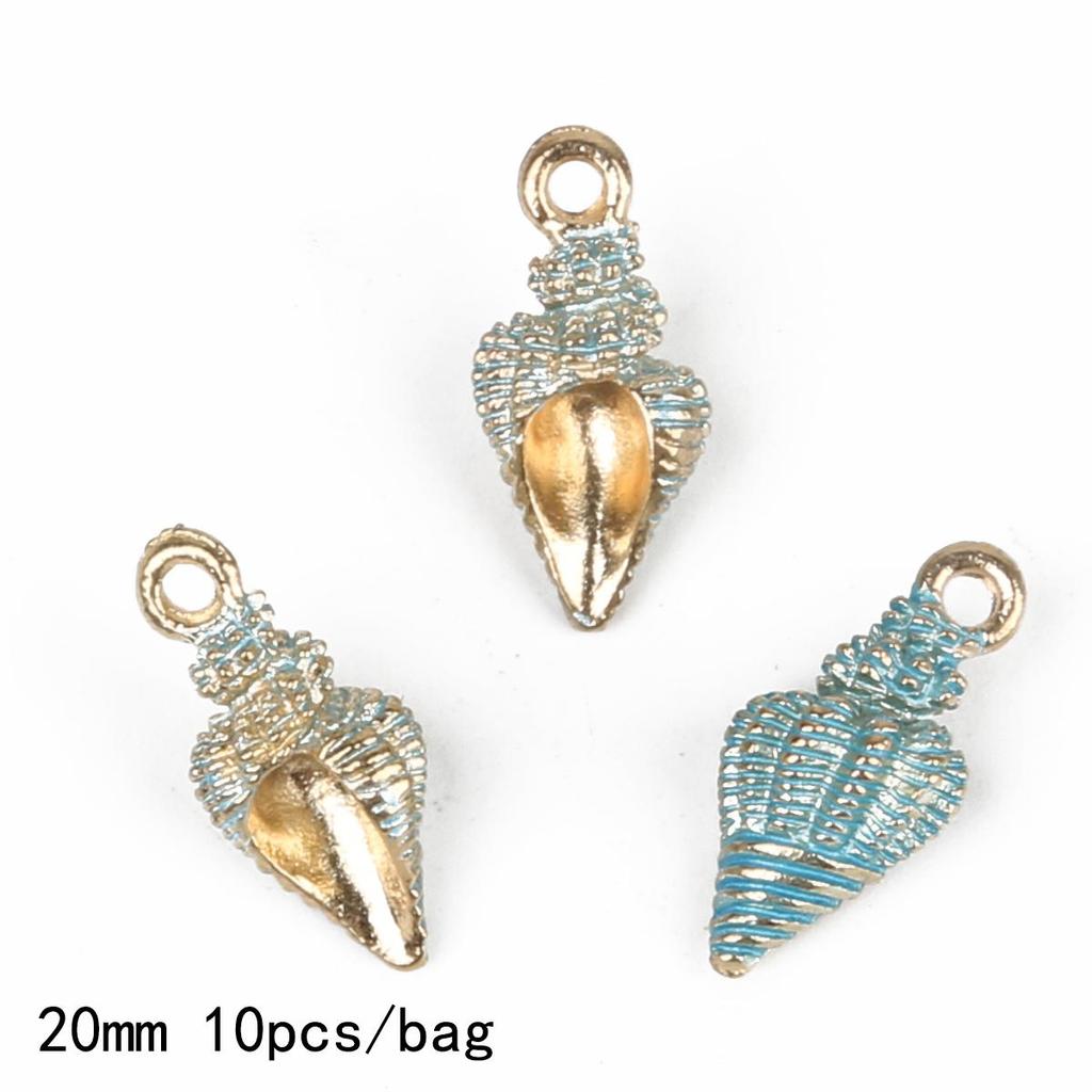 9-12Pcs Multi-Styles Starfish Shell Conch Crown Enamel Charms Pendant For Jewelry Making DIY Bracelet Necklace