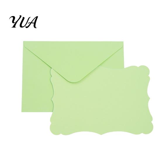 Stationery Supplies for Wedding Invitations 50 Sets Wavy Edge Envelope And Card Set, Solid Color Smooth Artistic Paper Cards Letters Writing