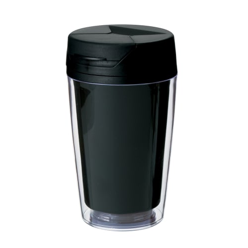 Custom Designable Lidded Double-Layer Insulated Tumbler Mug, 250ml, Black, 1146