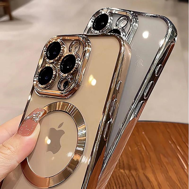 Официальный чехол для телефона Desert Gold для iPhone 17 16e 15 14 13 12 11 Pro Max Plus Прозрачный Магнитный Magsafe Защита объектива Мягкая крышка