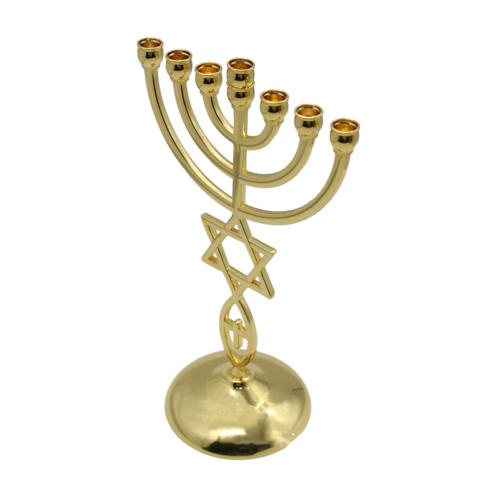12 Tribes Menorah Jewish 7 Branch Candle Holder Jerusalem Temple Candlestick Religious Candelabra for Church Decoration
