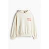HM Oversized Fit Print Hoodie кремовый Motor City