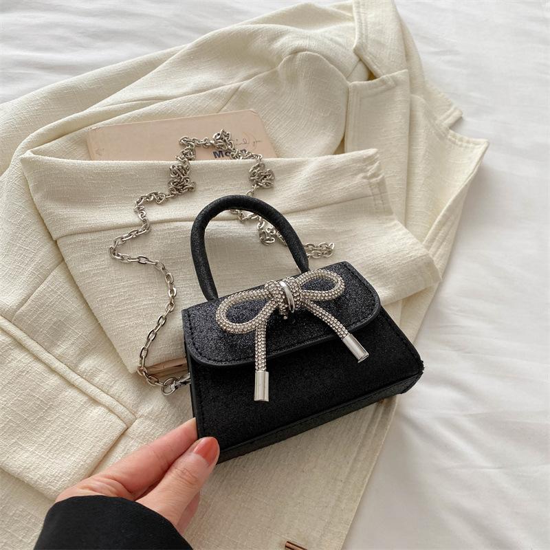 Модная мини-сумочка с бантом 2025 весна новая универсальная ins сумка через плечо, сумка-мессенджер, кошелек