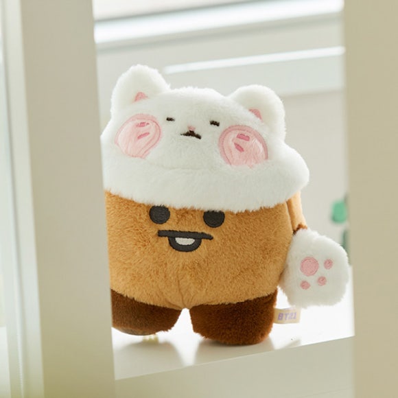 BT21 Кукла SHOOKY BABY FLUFFY, лежащая на полу/брелок для ключей/костюмный шкаф, набор из шляпы-ведра/мини-сумка с подвесками/сумка через плечо в виде куклы-лица (5 вариантов)