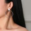 Korean and Japanese Style Simple Round Metal Circle Earrings
