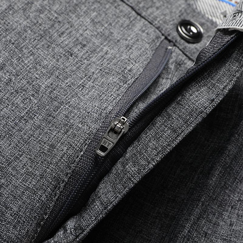Мужские брюки Повседневные брюки для бизнеса Летние Осенние Платье Прямые брюки Эластичные Черные Серые Свободные Формальные брюки