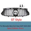 GTR Style Panamericana Grille for Mercedes GLA Class H247 2020-2025 Front Bumper Grill ABS Gloss Black AMG Line Car Accessories