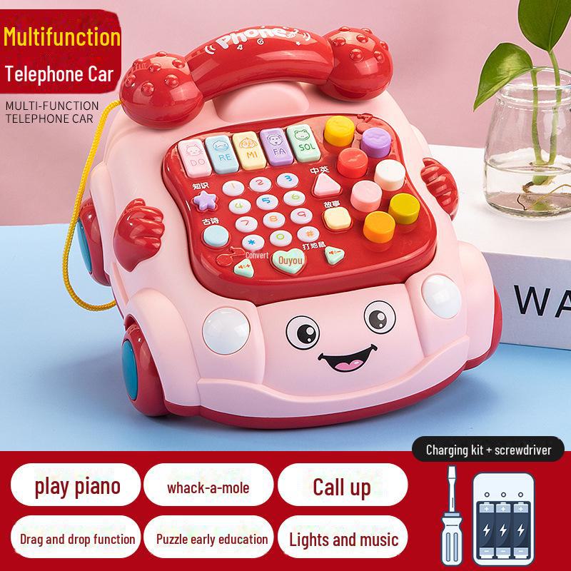 Ретро развивающая музыкальная игрушка-телефон для детей от 0 до 3 лет