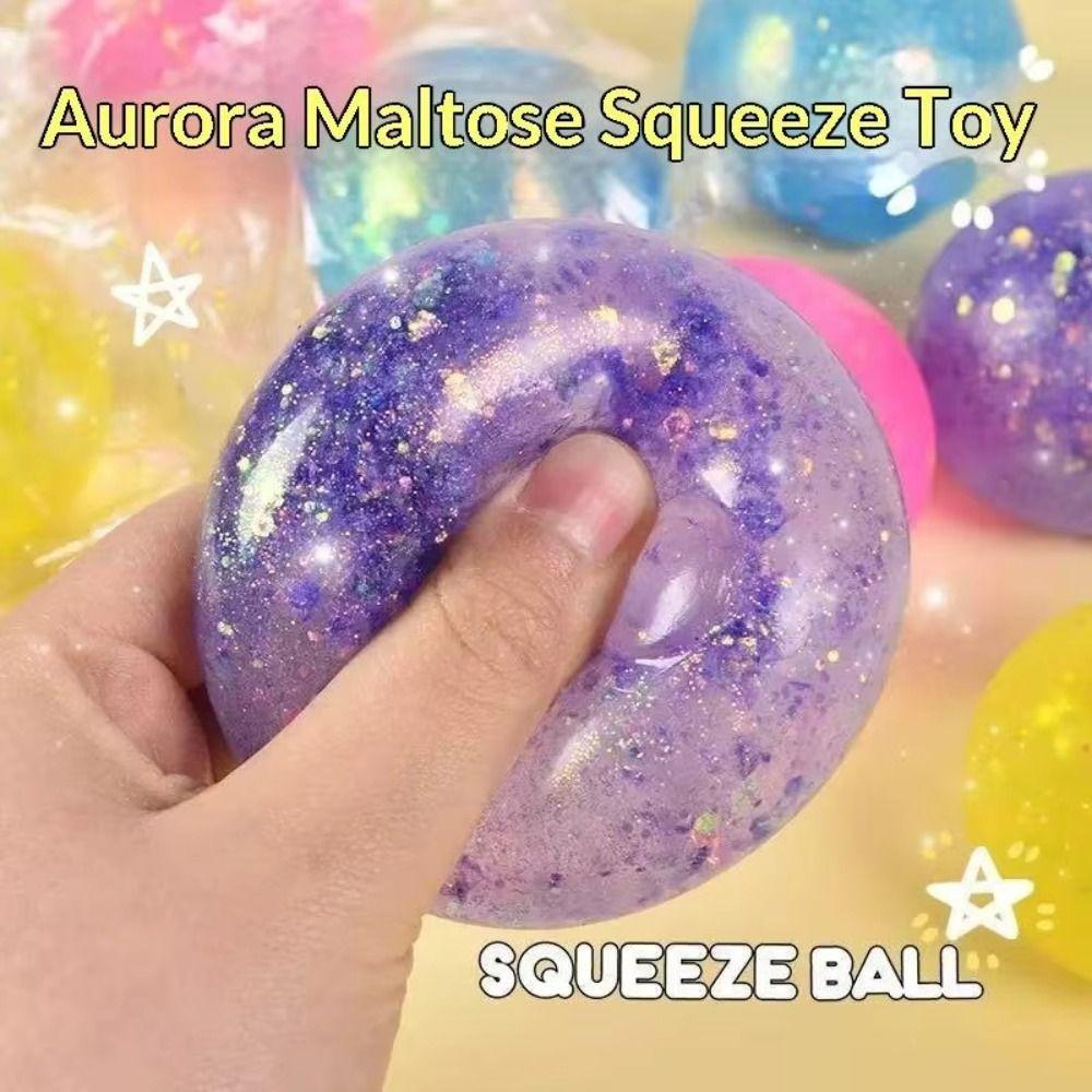 Slow Rebound Maltose Squishy Ball Glitter Ball Quick-rebound Squeeze Toy Fidget Squishy Toy Kids