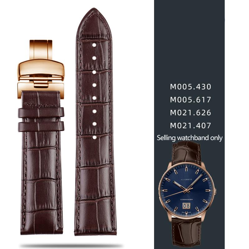 Кожаный ремешок для Mido Helmsman m005 Оранжевый Руль m005614 m005430A Мужская часовая цепочка с браслетом-бабочкой 22 мм 23 мм