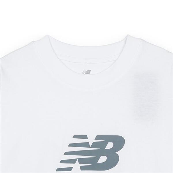 New Balance Футболка с логотипом Stacked, белая mt41502wt