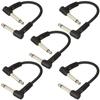 [Set of 5] Kikutani P-15 Black Patch Cables, 15cm (LL), 5mm Diameter