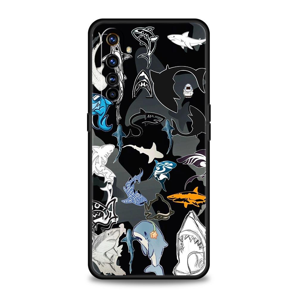 Мягкий ТПУ чехол с рисунком Акулы на море Для Realme 13 12 11 10 9 Pro Plus GT3 GT2 C21 C25 C35 C53 C55 C67 Pro 5G Чехол-бампер Fundas