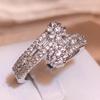 Luxury Super Shining Ladder of Zircon Ladies Wedding Ring Exquisite Prom Gift Hand Jewelry Hot Sale Fine Jewelry Couple Ring
