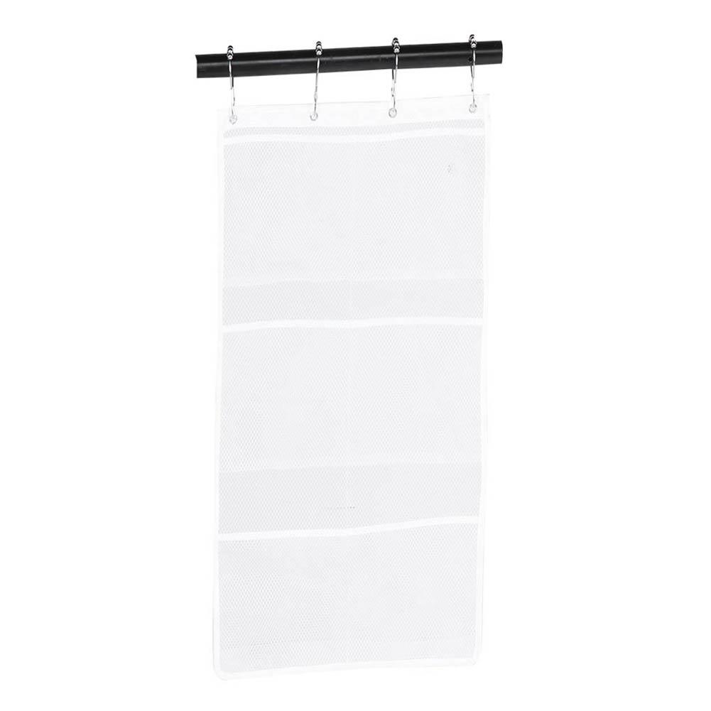 Bathroom Over the Door Hanging Mesh Pockets Storage Bag Holder with Hooks