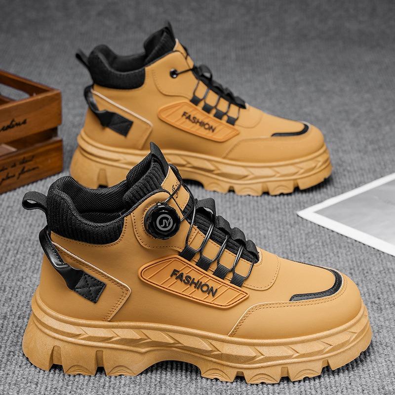 Осенне-зимняя мужская обувь новая высокая рабочая обувь мужские ретро короткие ботинки на толстой подошве нескользящие ботинки Мартина мужские