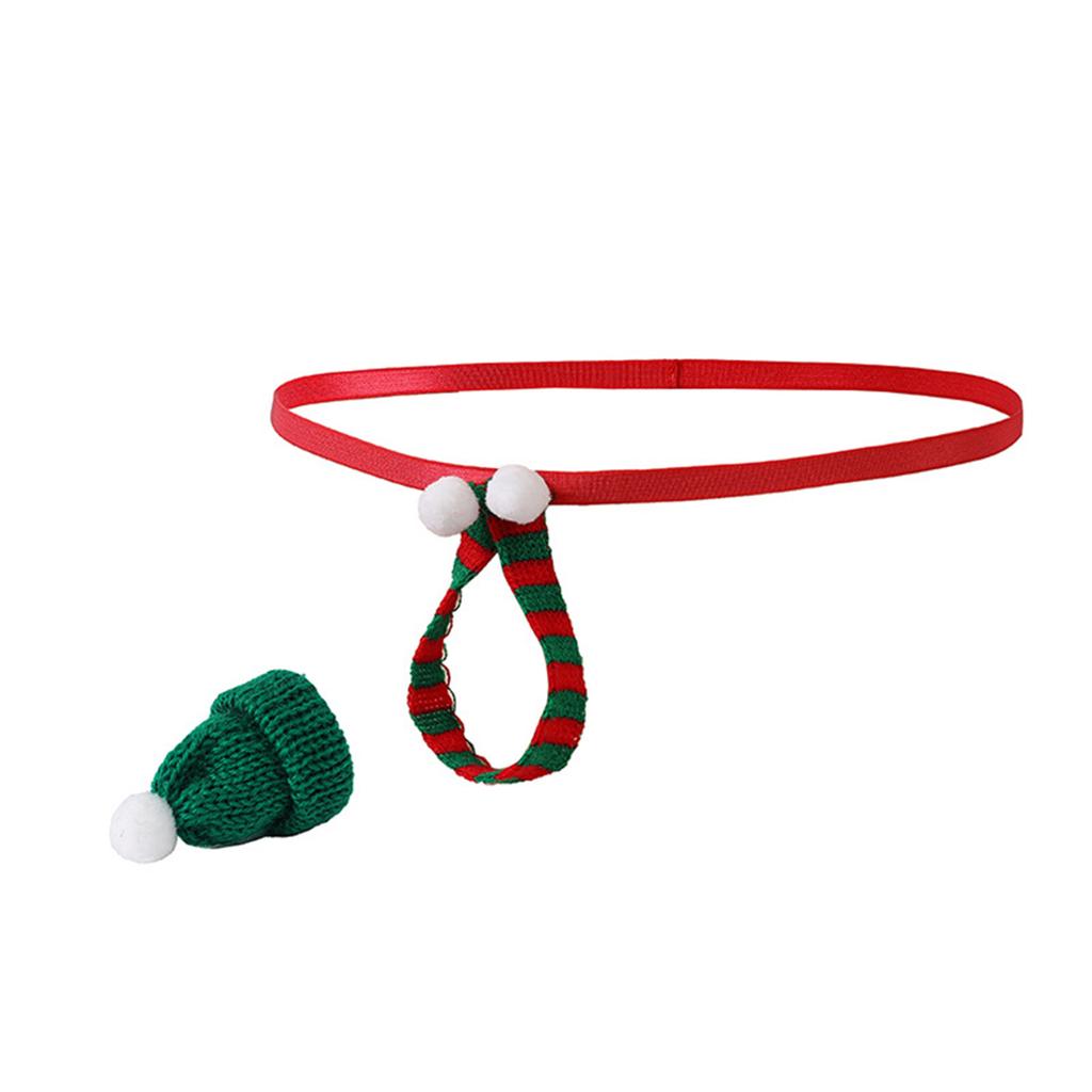 Мужское сексуальное нижнее белье с низкой посадкой и Т-образной спинкой, нижнее белье с мини-вязаной шапкой