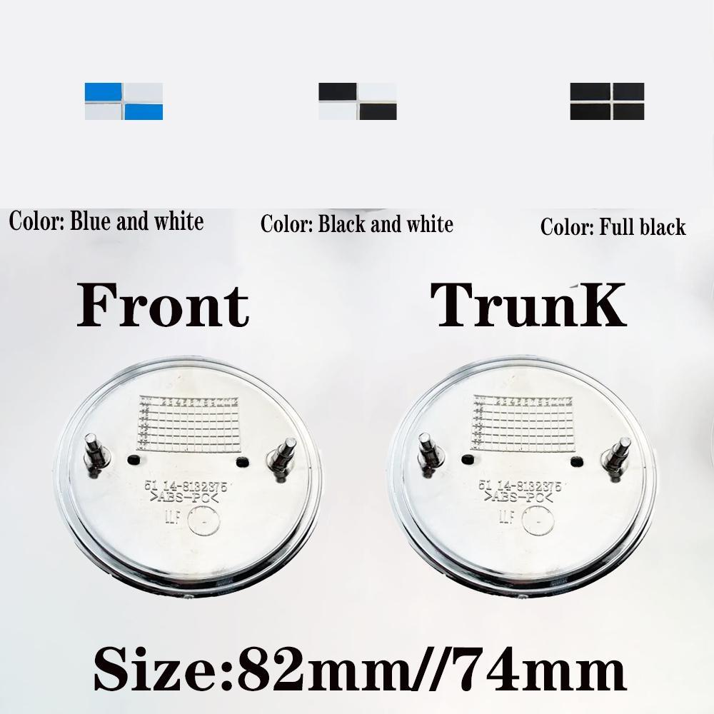 82MM 74MM Передняя эмблема на капоте Задний логотип багажника Для E36 E46 E39 E60 F20 E90 E91 E53 E87 E34 Автомобильные аксессуары
