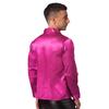 Men’s Stage Performance Sequined Shirt Turn-Down Collar Long Sleeve Patchwork Sparkly Top for Latin Jazz Dance Practice