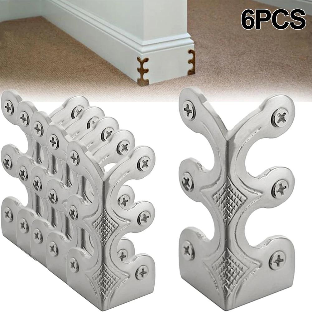 6pcs Board Corner Protectors Vintage Metal Corner Protectors Corner Brackets For Stylish Baseboard Skirting Boards Home Hardware