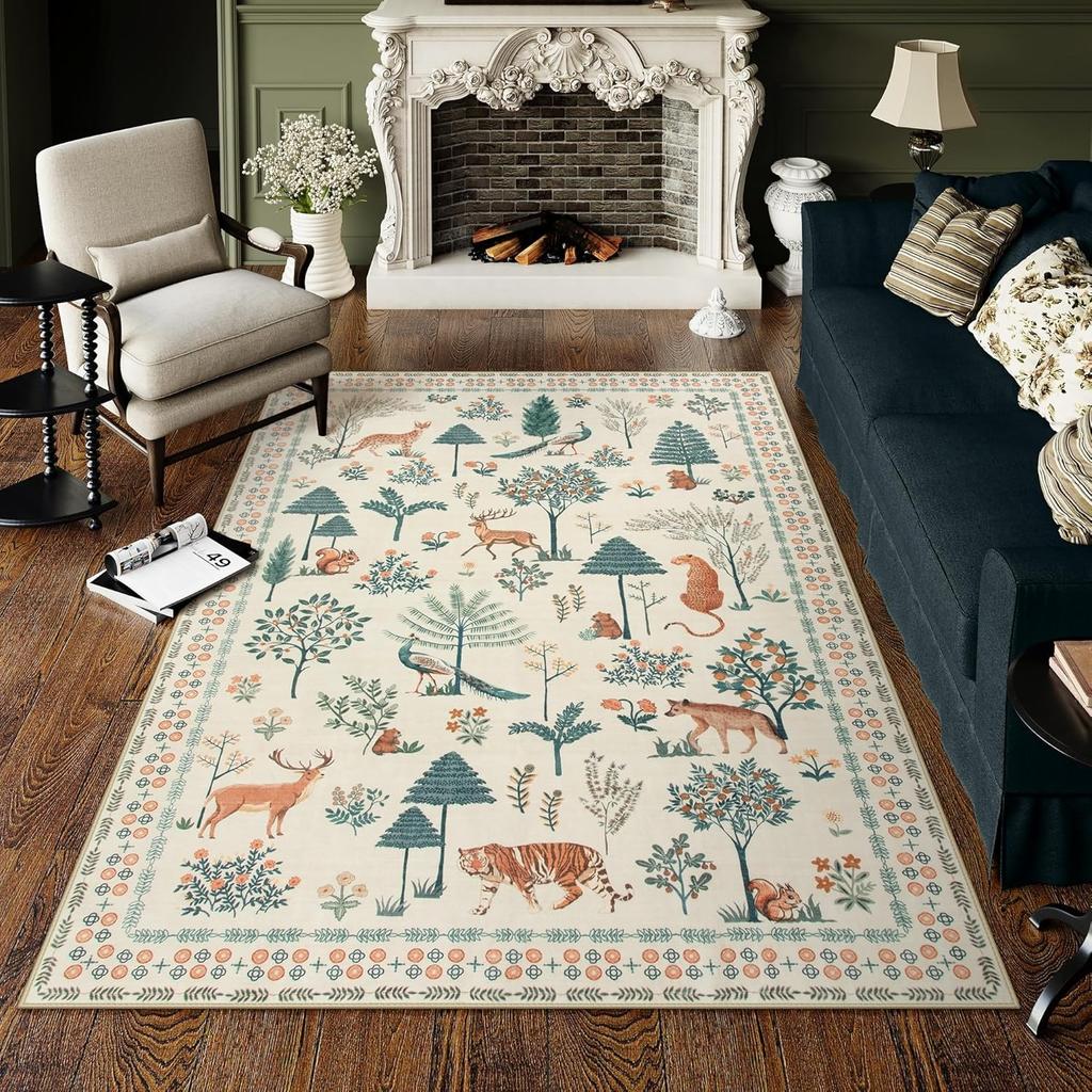 Living Room Carpet Large Size Bedroom Bedside Floor Mat Tropical Rainforest Jungle Animal Home Decoration Rug Alfombra De Salón