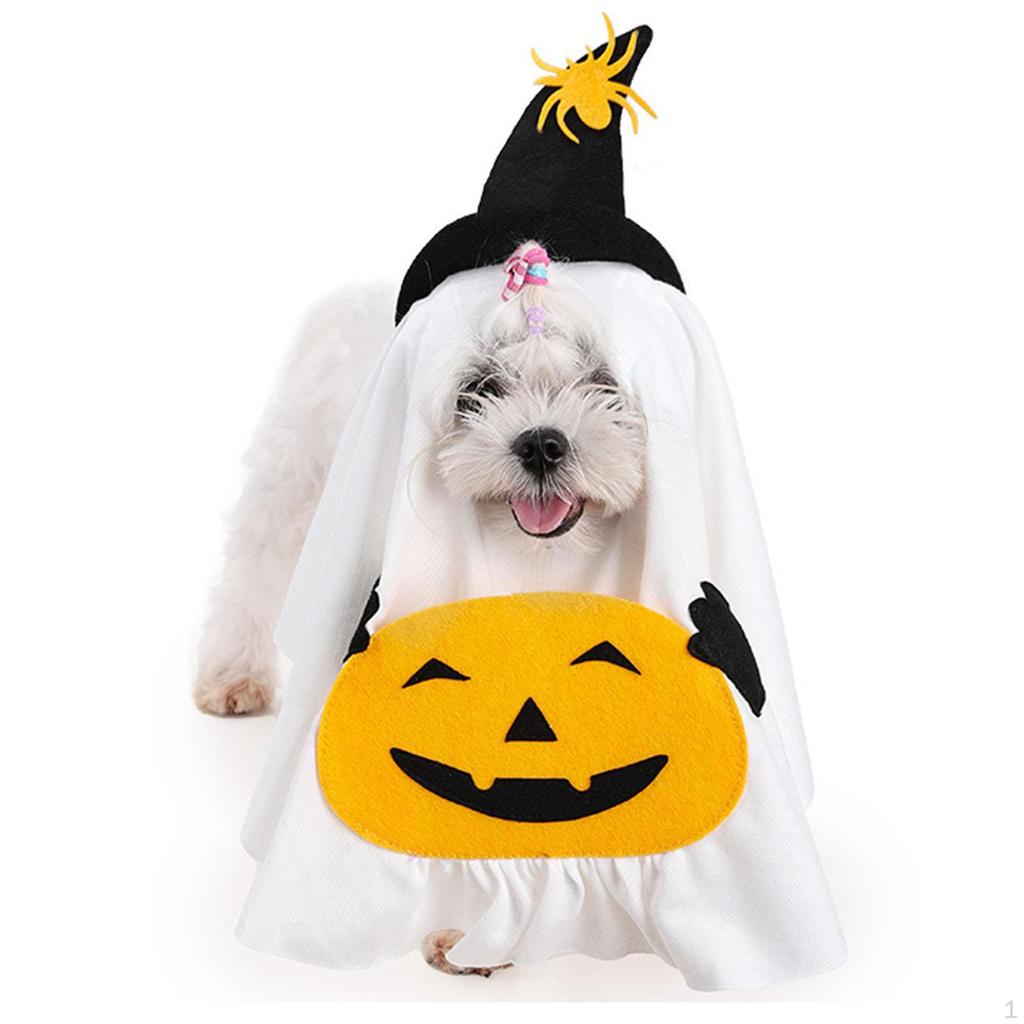 Halloween Ghost Dog Costume Apparel Cosplay Clothes for Festival Party Accessories