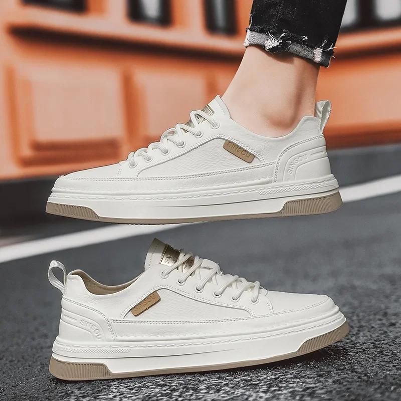 Fashion Luxury Casual Shoes Outdoor Men's Sneakers Tenis Masculino Skateboard Men Shoes Brand Genuine Leather Suede Flats Men 2024