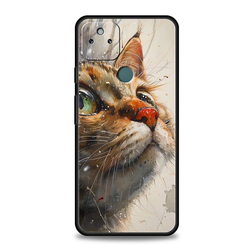 Милый Чехол-Крышка для Телефона с Кошкой для Google Pixel 10 9 8 7 6 9A 8A 7A 6A Pro Ударопрочный Мягкий ТПУ 9 Pro XL Оболочка Capas Fundas Coque Сумки