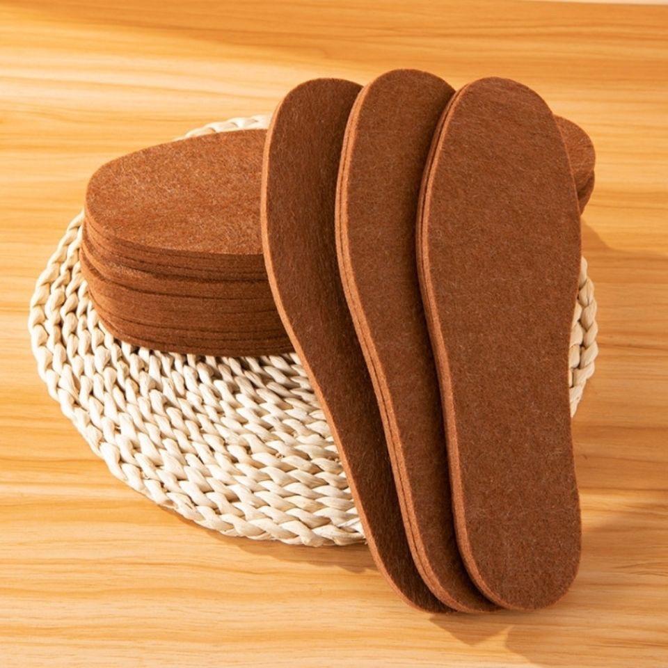 1 пара термостелек из войлока из шерсти, утолщенные теплые стельки для мужской и женской обуви, дышащие, приятные для кожи, стельки для обуви