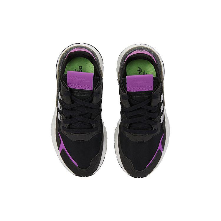 Adidas Originals Nite Jogger Сетка Замша Беговые Кроссовки Удобные Прочные Низкие Повседневные Кроссовки Женские кроссовки Черные Фиолетовые FX6903