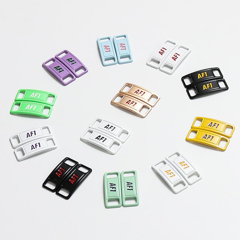 NO.8 2Pcs Metal Shoelaces Buckle AF1 Shoe Decoration Suitable for All Shoes Sneakers Shoes Accessories Flat Shoelace Buckle