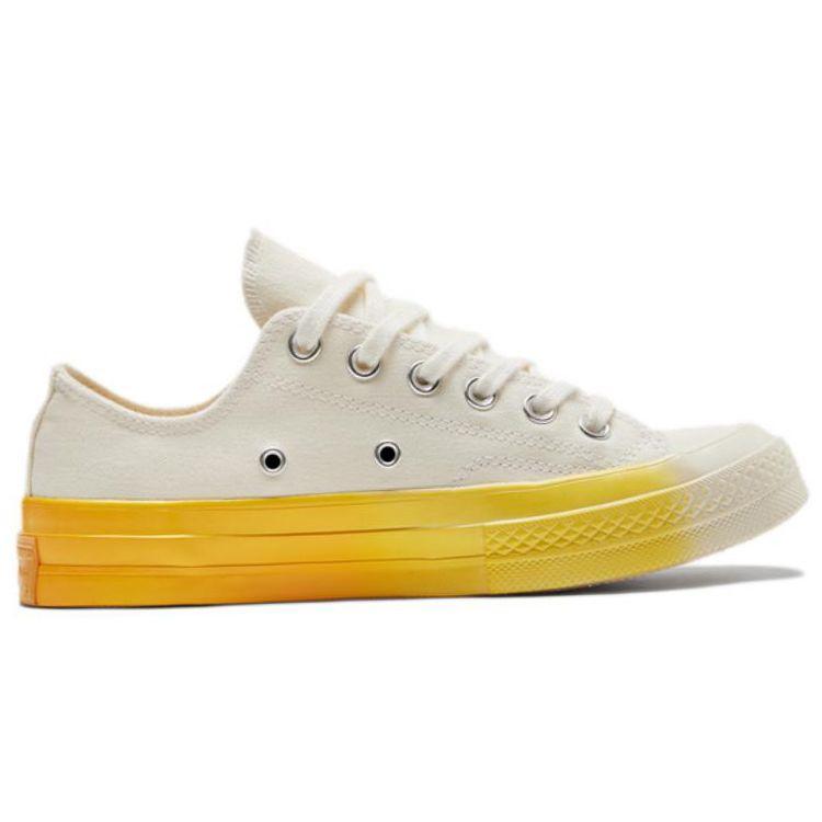 Converse Кеды Chuck Taylor All Star с градиентом, низкие, из парусины, 1970-е, женские, кроссовки, молочно-белые, желтые, A00534C