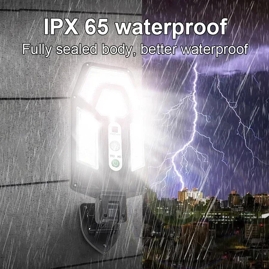 LED Solar Street Wall Lights Waterproof Induction Solar Powered Lamp for Outdoor Garden Patio Path Yard Garage Torch with Remote