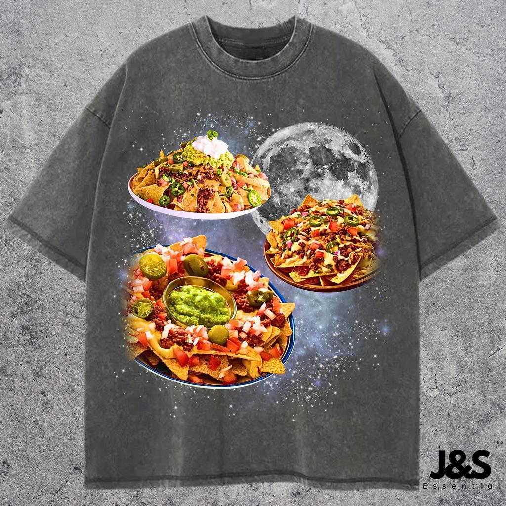 Three Nacho Moon Shirt, Funny Snack T-shirt, Retro Galaxy Food Tee, Unique Celestial Nachos Top, Cosmic Mexican Food Gift