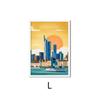 Cartoon Port Travel City Poster Paris Chicago London Landscape Canvas Painting Anime Illustration Wall Art Pictures Home Decor No Frame