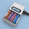 USB Powered 4 Slot AA 3A Battery Charger Fast Charging Slots with LCD Display for 1.2V NiMH NiCD AA 3A Batteries