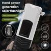 Hand Crank Solar Powered Flashlight Whistle Function Super Bright Portable