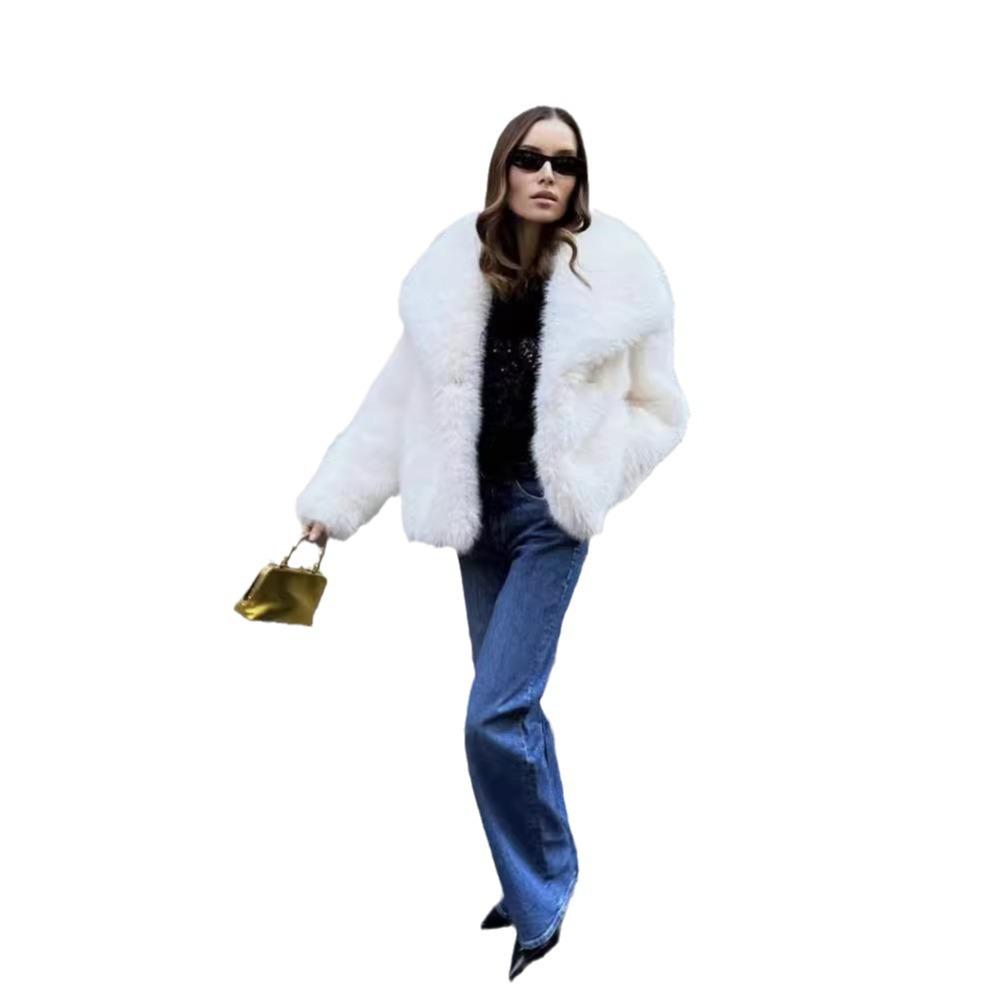 Экологически чистое пушистое полупальто, искусственный мех, однотонное, теплое и модное, новая модель