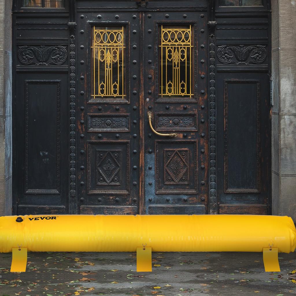 VEVOR Flood Barrier, 3.66 m Length x 51 cm Height Sandbag Alternative, Water Barrier for Flooding with Great Waterproof Effect