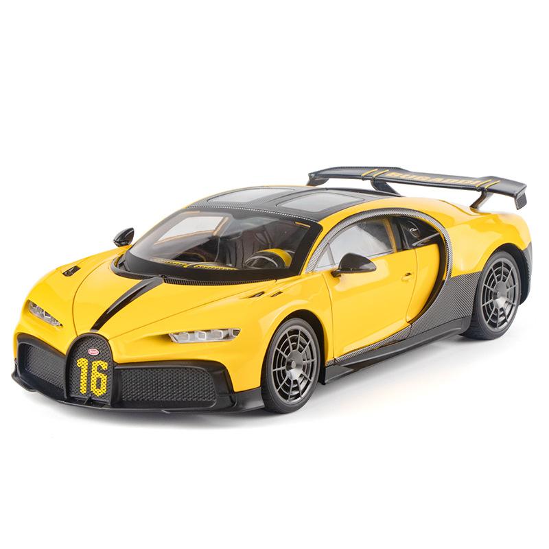 1/18 Bugatti Chiron PUR SPORT Alloy Sports Model Diecasts Metal Racing Super Car Model Simulation Sound and Light Kids Toys Gift