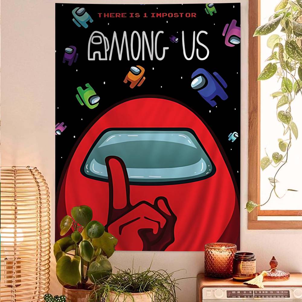 Популярная игра A-Among Us Напечатанный Большой Настенный Гобелен Индийский Будда Настенное Украшение Колдовство Богемный Хиппи Настенное Искусство Декор