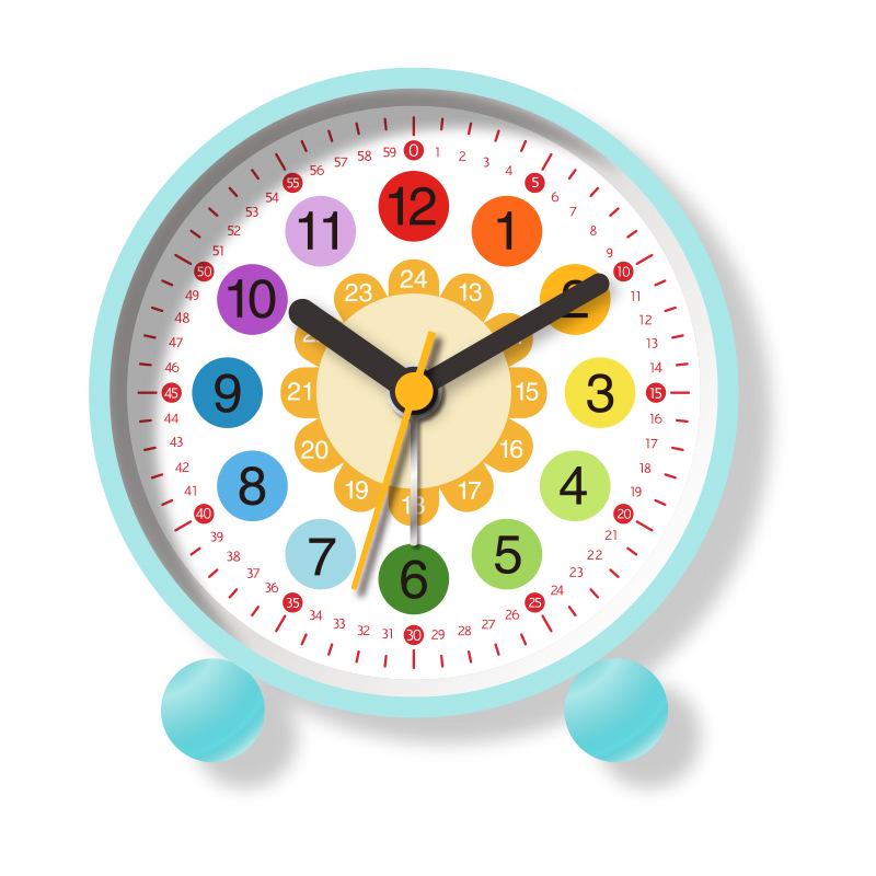 Бесшумный детский будильник с ночником - Мультяшный дизайн для спален и общежитий