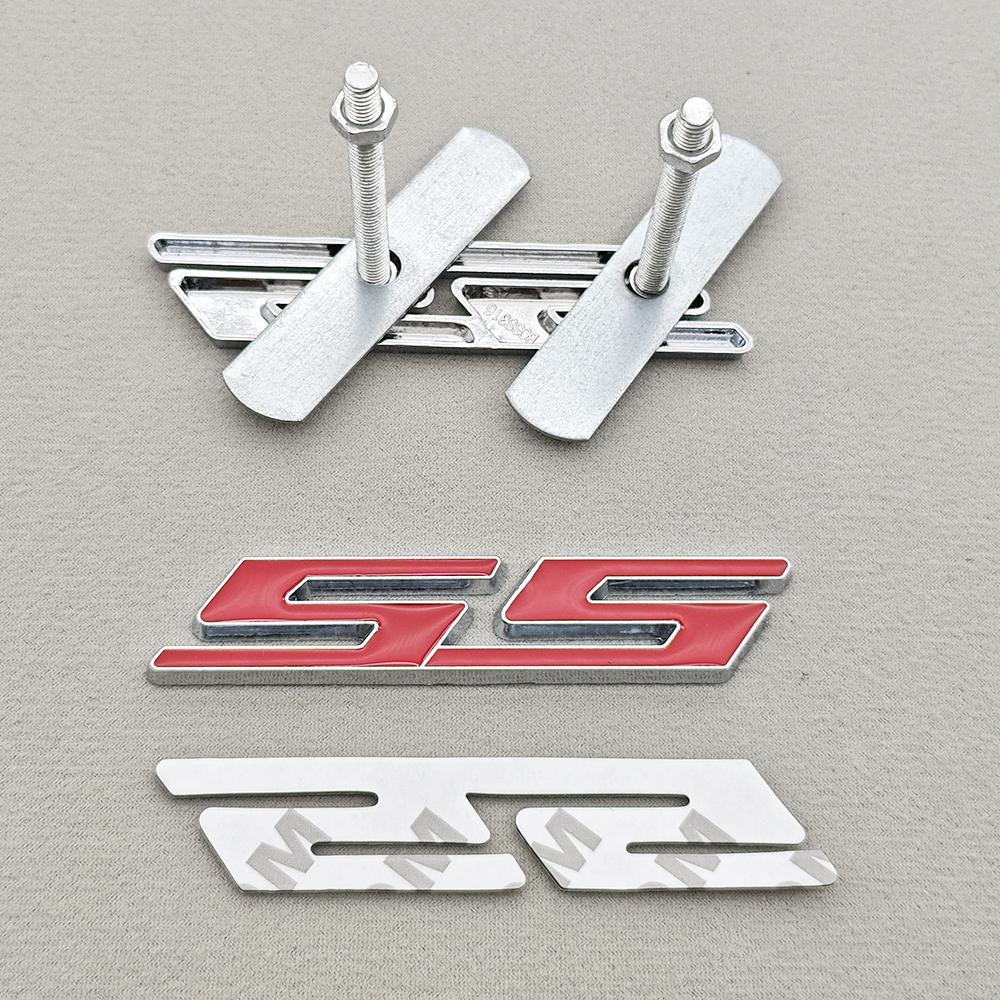 AABKB1 New Car Styling Badge 3D Metal SS Logo Front Grill Emblem Fender Trunk Sticker Decal Accessories For Chevrolet Camaro Silverado