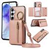 Кожаная сумка-кроссбоди для телефона Samsung S24 S25 S26 Ultra S23 FE S22 S21 Plus A57 A37 A56 A36 A16 Чехол-кошелек с держателем для карт