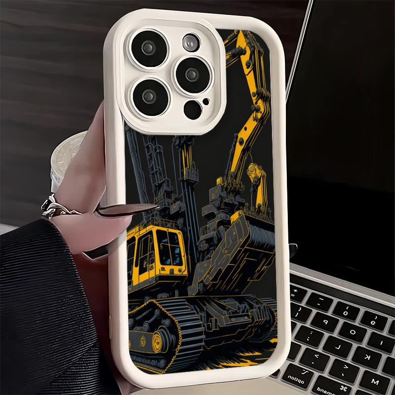 Чехол для телефона iPhone 17 Air 16E 15 16 Pro Max Строительная техника Крутой чехол 14 Plus 13 12 Mini Мягкий силиконовый Fundas
