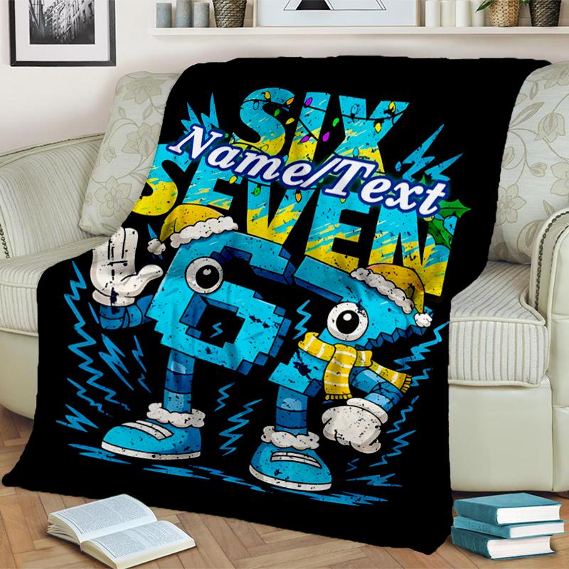 1PC Custom Name Electric Winter Character flannel blanket versatile,all-season throw suitable for the living room,bedroom,camping,travel,and gift