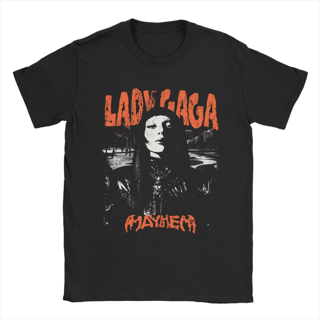 Принтованная футболка Lady Gaga Сад Эдема Мужская с круглым вырезом и коротким рукавом Одежда Хлопок Летние топы Рубашки